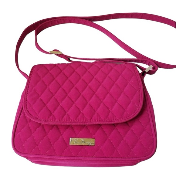 VERA BRADLEY Flap Crossbody Satchel Tote Magenta - Picture 2 of 8